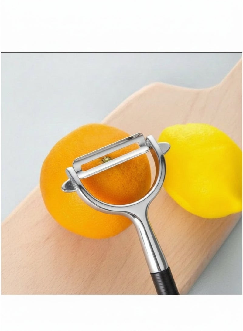 هابي هوم 1 قطعة مقشرة للبطاطس والخضروات والتفاح للمطبخ مقشرة خضروات أصلية بشفرة من الفولاذ الكربوني (الفولاذ المقاوم للصدأ)) - Image 4